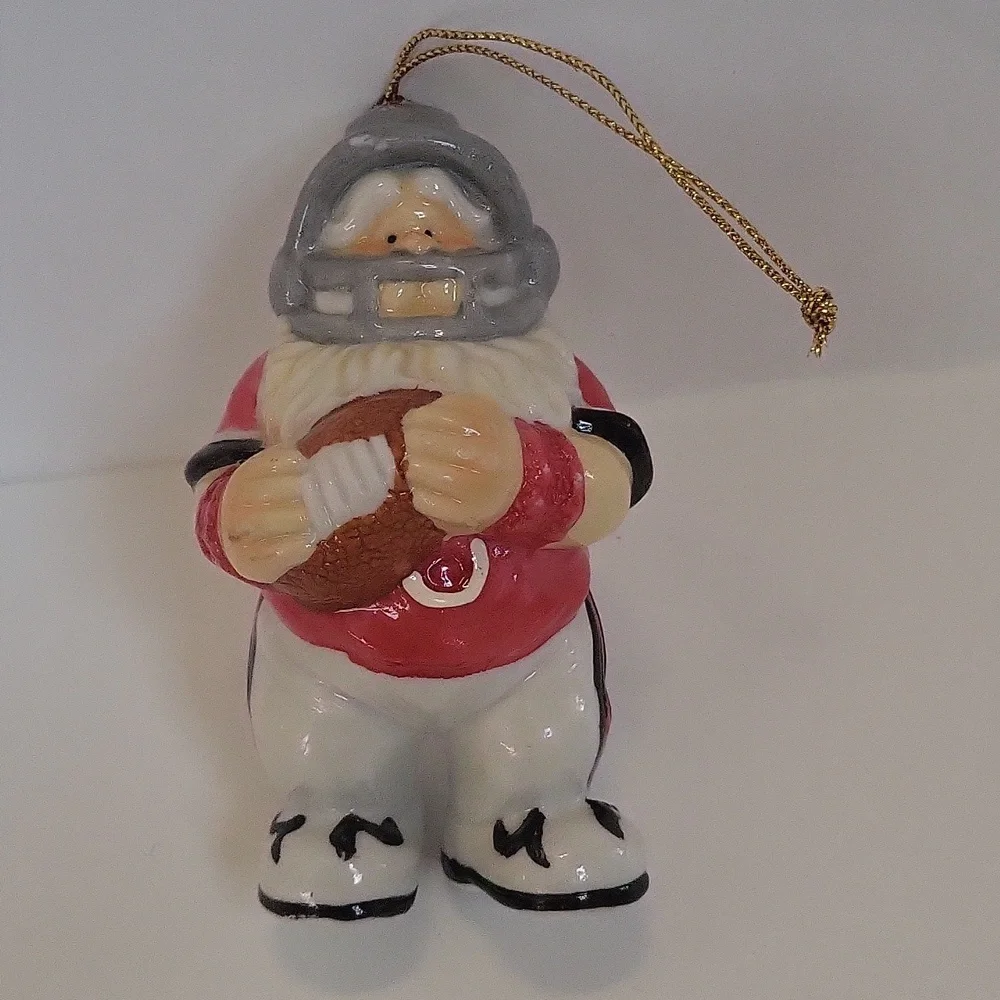 Mini Porcelain Santa Claus Number 8 Football Player